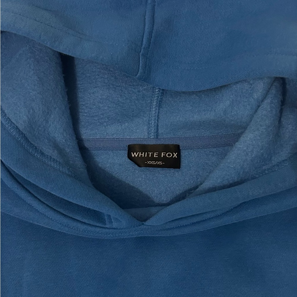 White Fox Boutique Blue Hoodie with Peach Accents - Picture 2 of 3